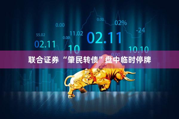 联合证券 “肇民转债”盘中临时停牌